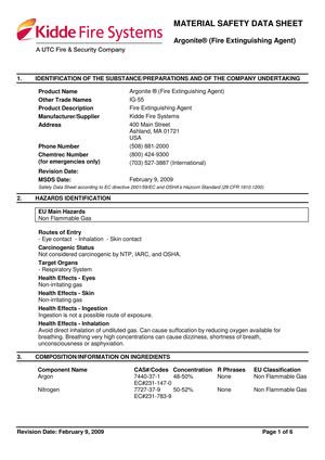 msds argonite ig-55 kidde ig55