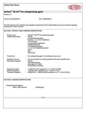 msds fe-227 hfc227ea