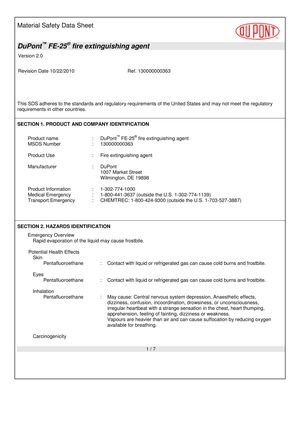 msds fe-25 dupont hfc-125