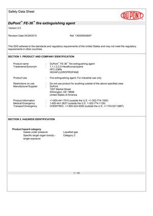 msds fe-36 dupont hfc-236fa