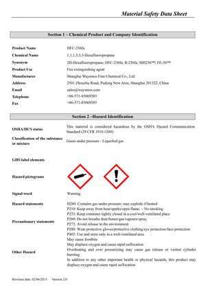 msds mh236fa waysmos hfc-236fa