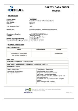 msds triodide ajay north america fic-13I1